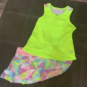 Skecher's Active Pink and Bright Yellow Skort Set